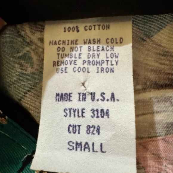 Vintage RoughRider Made in USA Western Cropped LS Top Shirt Small Cowgirl Rodeo - Picture 6 of 8